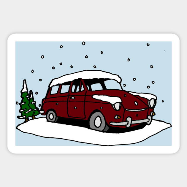 Snowy Square Sticker by William Gilliam